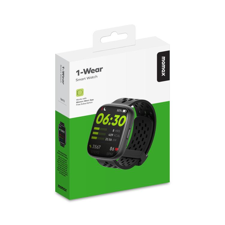 MOMAX SW1S 1.83 inch Screen IP68 Waterproof Smart Sports Watch(Black) - Smart Watches by MOMAX | Online Shopping UK | buy2fix