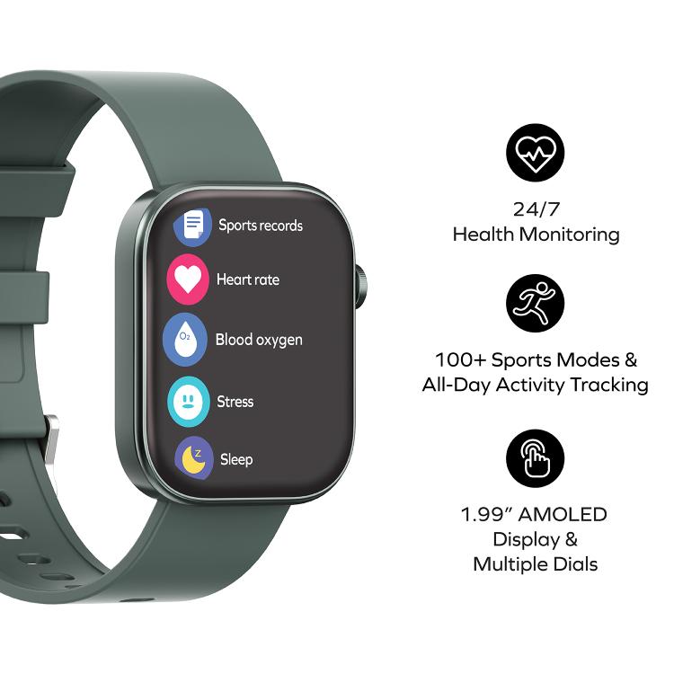 MOMAX SW3S 1.99 inch Screen 3ATM Waterproof Smart Sports Watch(Green) - Smart Watches by MOMAX | Online Shopping UK | buy2fix