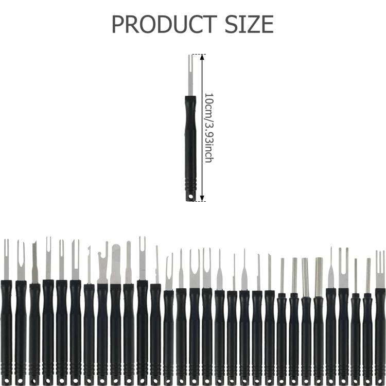 30pcs / Set Car Wire Harness Terminal Pin Removal Tool(Black Long Handle) - Booster Cable & Clip by buy2fix | Online Shopping UK | buy2fix