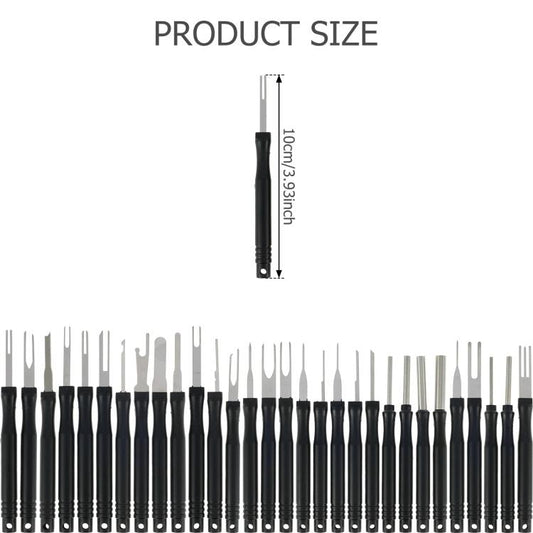 30pcs / Set Car Wire Harness Terminal Pin Removal Tool(Black Long Handle) - Booster Cable & Clip by buy2fix | Online Shopping UK | buy2fix