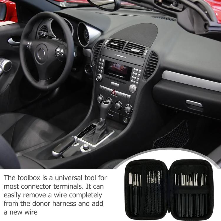 30pcs / Set Car Wire Harness Terminal Pin Removal Tool(Black Long Handle) - Booster Cable & Clip by buy2fix | Online Shopping UK | buy2fix