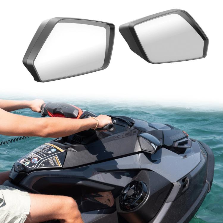 For Sea-Doo Spark 2-Up 900 2pcs/Set Motorboat Jet Ski Rearview Mirror(Black) - Side Mirrors by buy2fix | Online Shopping UK | buy2fix