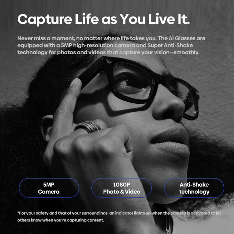 Zeblaze Eyewear AI Shooting Glasses Open-ear Audio AI Assistance(Transparent Lenses) - Smart Glasses by Zeblaze | Online Shopping UK | buy2fix