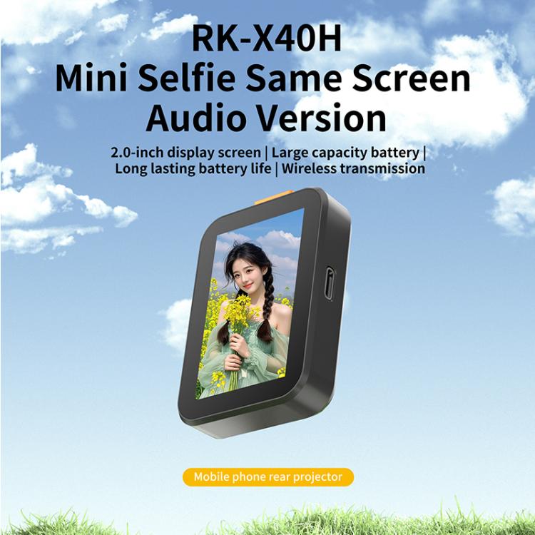 RK-X40H Mini Rear Selfie Screen Sync Sound Version(White) - Others Accessories by buy2fix | Online Shopping UK | buy2fix