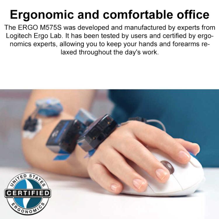 Logitech ERGO M575S Trackball Professional CAD Work Wireless Bluetooth Mouse(Black) - Wireless Mice by Logitech | Online Shopping UK | buy2fix