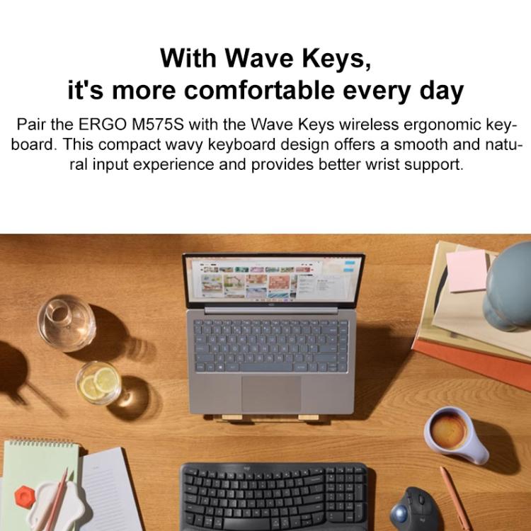 Logitech ERGO M575S Trackball Professional CAD Work Wireless Bluetooth Mouse(Black) - Wireless Mice by Logitech | Online Shopping UK | buy2fix