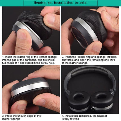 2pcs Protein Leather Replacement Earpads For AKG Y40 / Y45 / Y45BT(Yellow) - Earmuff & Pad by buy2fix | Online Shopping UK | buy2fix