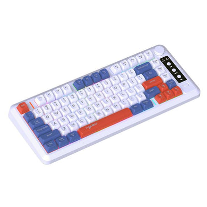 HXSJ L400 Three-mode Wireless RGB Light Thin Film 81 Keys Keyboard(Blue White Red) - Wireless Keyboard by HXSJ | Online Shopping UK | buy2fix