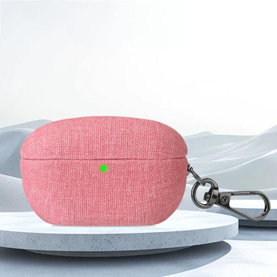 For Sony WF-1000XM5 Fine Cloth Earphone Case with Hook(Rose Pink)