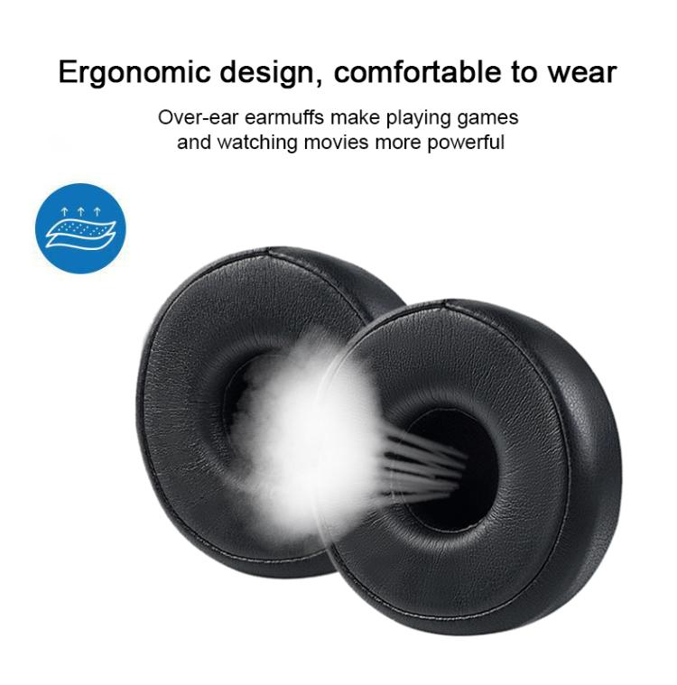 2pcs Protein Leather Wired Headset Replacement Earpads For AKG N60NC(Black) - Earmuff & Pad by buy2fix | Online Shopping UK | buy2fix