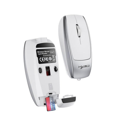 HXSJ M109 Mini Wireless Mouse, 3D Right, TF Card Reader, 4D Mute Buttons(Space Silver) - Wireless Mice by HXSJ | Online Shopping UK | buy2fix