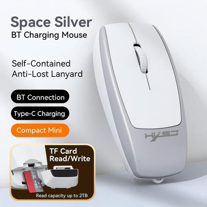 HXSJ M109 Mini Wireless Mouse, 3D Right, TF Card Reader, 4D Mute Buttons(Space Silver) - Wireless Mice by HXSJ | Online Shopping UK | buy2fix