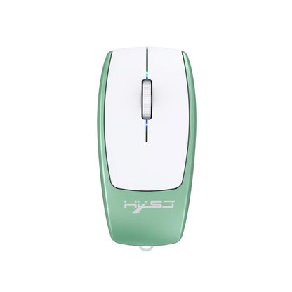 HXSJ M109 Mini Wireless Mouse, 3D Right, TF Card Reader, 4D Mute Buttons(Light Green) - Wireless Mice by HXSJ | Online Shopping UK | buy2fix