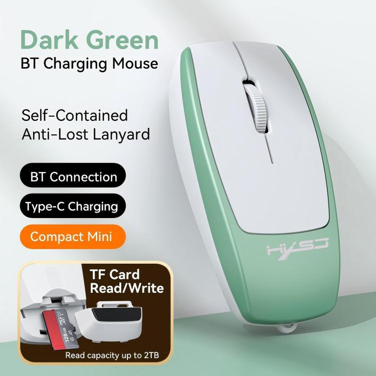 HXSJ M109 Mini Wireless Mouse, 3D Right, TF Card Reader, 4D Mute Buttons(Light Green) - Wireless Mice by HXSJ | Online Shopping UK | buy2fix