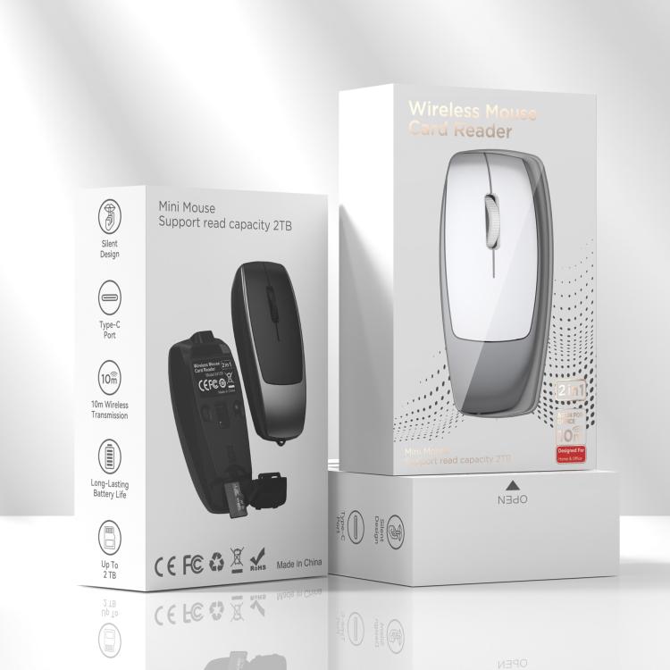 HXSJ M109 Mini Wireless Mouse, 3D Right, TF Card Reader, 4D Mute Buttons(Space Silver) - Wireless Mice by HXSJ | Online Shopping UK | buy2fix