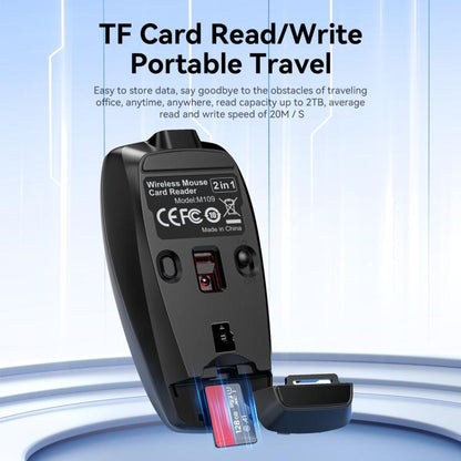 HXSJ M109 Mini Wireless Mouse, 3D Right, TF Card Reader, 4D Mute Buttons(Space Silver) - Wireless Mice by HXSJ | Online Shopping UK | buy2fix