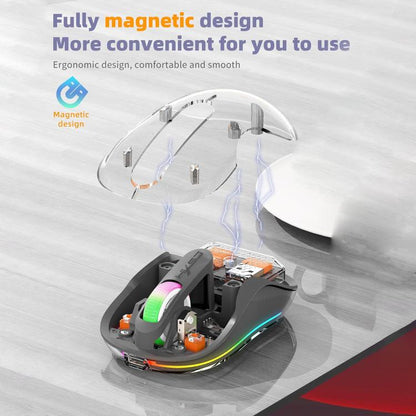 HXSJ M333 Three Modes Transparent Wireless Mouse(Blue) - Wireless Mice by HXSJ | Online Shopping UK | buy2fix