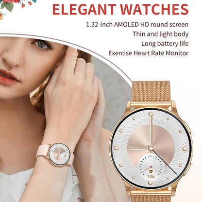 CY29 1.32 inch AMOLED Screen Female Smart Watch Supports COFIT APP(Gold Pink) - Smart Watches by buy2fix | Online Shopping UK | buy2fix