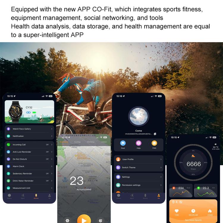 CY32 1.39 inch IPS Screen Sports Smart Watch Supports BT Call / COFIT APP(Silver) - Smart Watches by buy2fix | Online Shopping UK | buy2fix