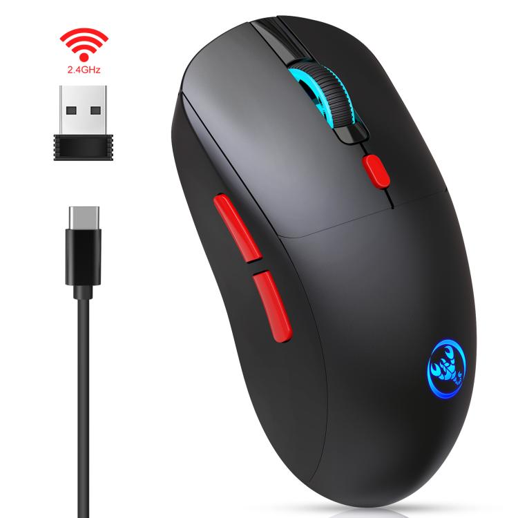 HXSJ T20 2.4GHz Rechargeable Wireless Mouse(Black) - Wireless Mice by HXSJ | Online Shopping UK | buy2fix