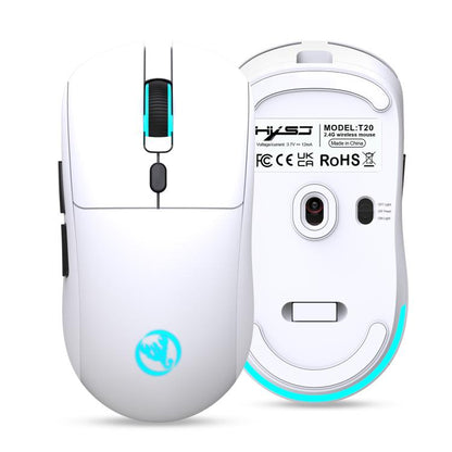 HXSJ T20 2.4GHz Rechargeable Wireless Mouse(White) - Wireless Mice by HXSJ | Online Shopping UK | buy2fix