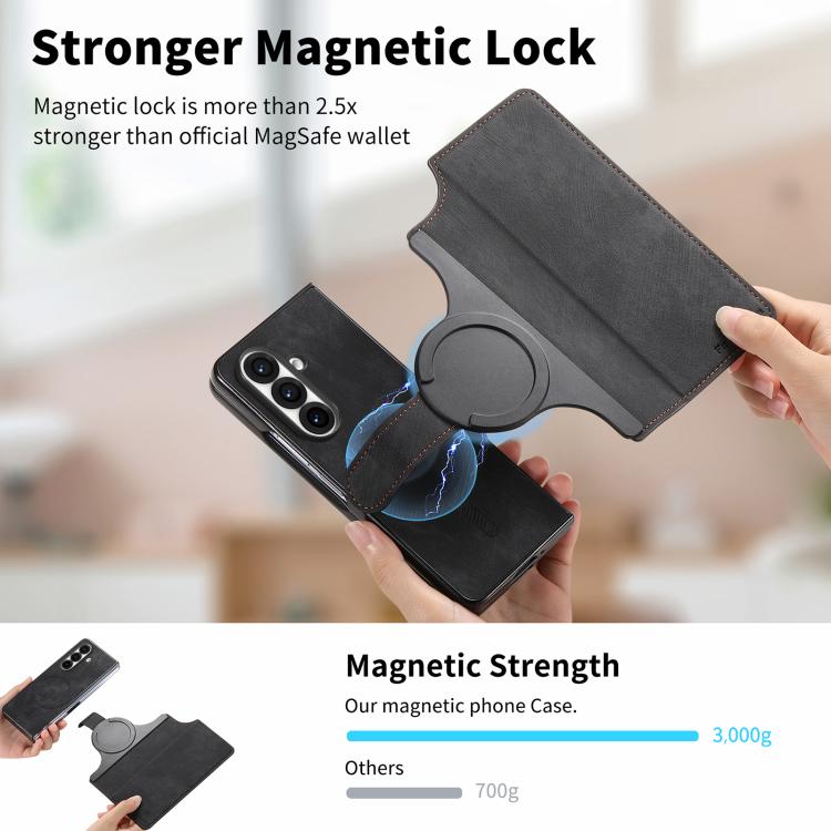 For Samsung Galax Z Fold7 5G CaseNeo MagSafe RFID Anti-theft Retro Leather Phone Case(Black) - Galaxy Z Fold7 5G Cases by CaseNeo | Online Shopping UK | buy2fix