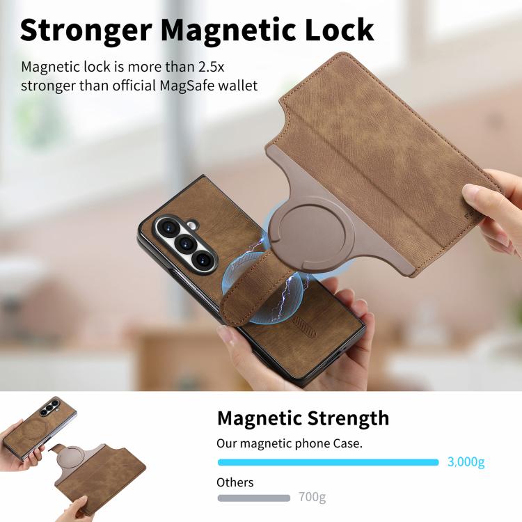 For Samsung Galax Z Fold7 5G CaseNeo MagSafe RFID Anti-theft Retro Leather Phone Case(Brown) - Galaxy Z Fold7 5G Cases by CaseNeo | Online Shopping UK | buy2fix