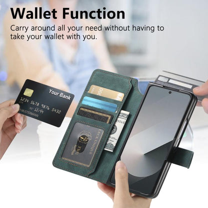 For Samsung Galax Z Fold7 5G CaseNeo MagSafe RFID Anti-theft Retro Leather Phone Case(Green) - Galaxy Z Fold7 5G Cases by CaseNeo | Online Shopping UK | buy2fix
