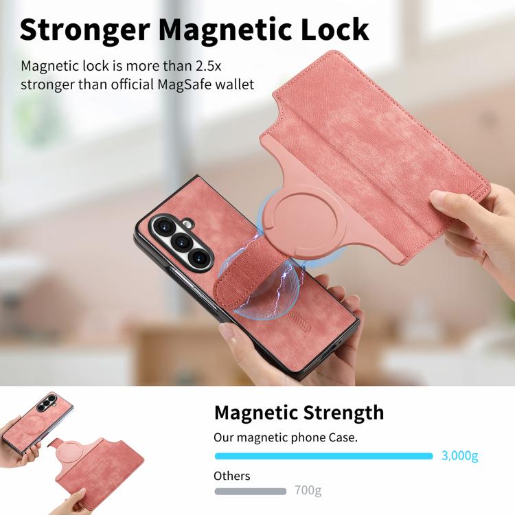 For Samsung Galax Z Fold7 5G CaseNeo MagSafe RFID Anti-theft Retro Leather Phone Case(Pink) - Galaxy Z Fold7 5G Cases by CaseNeo | Online Shopping UK | buy2fix