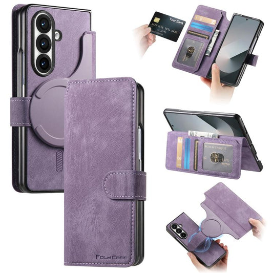 For Samsung Galax Z Fold7 5G CaseNeo MagSafe RFID Anti-theft Retro Leather Phone Case(Purple) - Galaxy Z Fold7 5G Cases by CaseNeo | Online Shopping UK | buy2fix