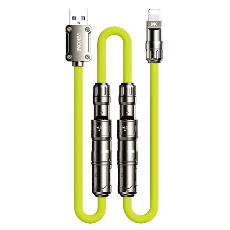 WK WDC-77 Convertible 3 in 1 240W Ultra-Fast ChargingTrue Silicone Data Cable, Interface:6 in 1(Green) - Multifunctional Cable by WK | Online Shopping UK | buy2fix