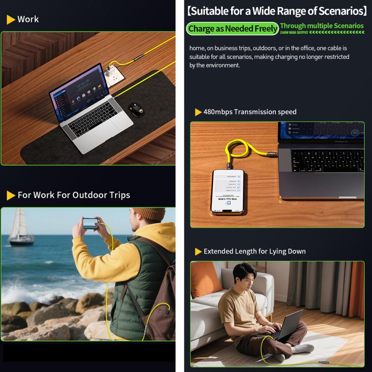 WK WDC-77 Convertible 3 in 1 240W Ultra-Fast ChargingTrue Silicone Data Cable, Interface:6 in 1(Green) - Multifunctional Cable by WK | Online Shopping UK | buy2fix