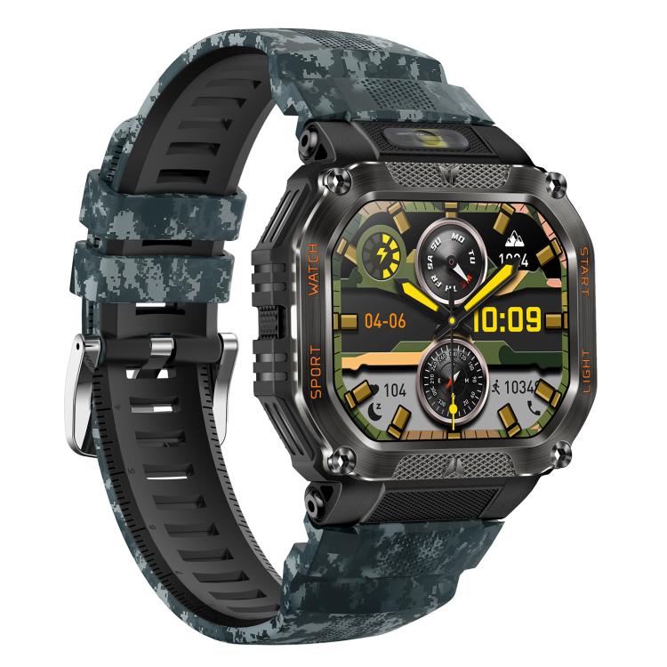 HT34 1.75 inch IPS Screen 3ATM Outdoor Sports BT Smart Watch(Camouflage) - Smart Watches by buy2fix | Online Shopping UK | buy2fix