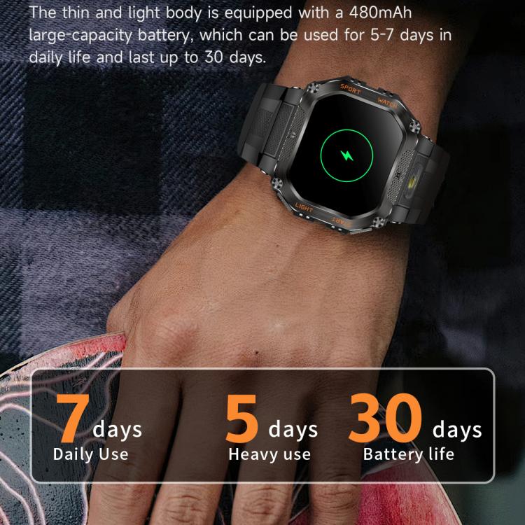 HT34 1.75 inch IPS Screen 3ATM Outdoor Sports BT Smart Watch(Camouflage) - Smart Watches by buy2fix | Online Shopping UK | buy2fix