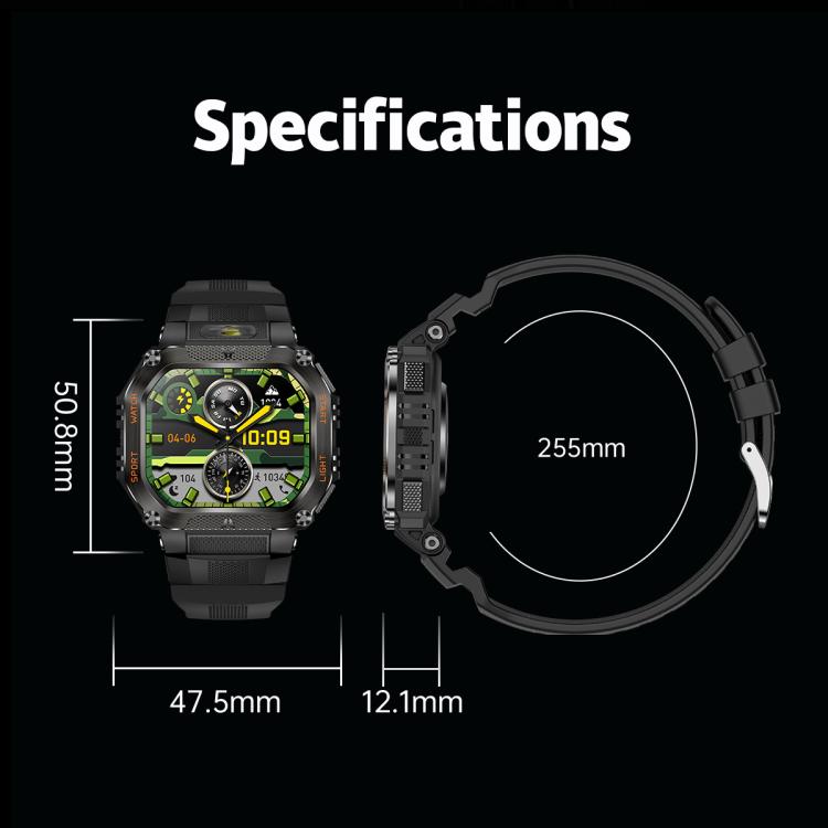HT34 1.75 inch IPS Screen 3ATM Outdoor Sports BT Smart Watch(Black) - Smart Watches by buy2fix | Online Shopping UK | buy2fix