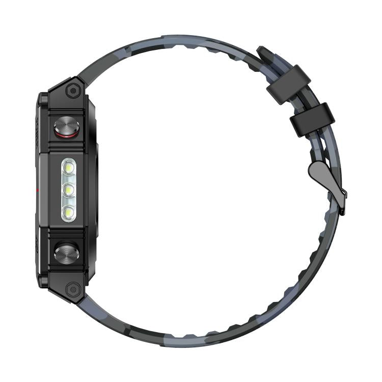 KC91 1.39 inch IPS Screen 3ATM Outdoor GPS Smart Watch with Flashlight(Camouflage) - Smart Watches by buy2fix | Online Shopping UK | buy2fix