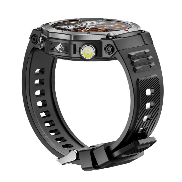 KT85 1.43 inch Screen 5ATM Outdoor Sports Smart Watch with Strong Flashlight(Black) - Smart Watches by buy2fix | Online Shopping UK | buy2fix
