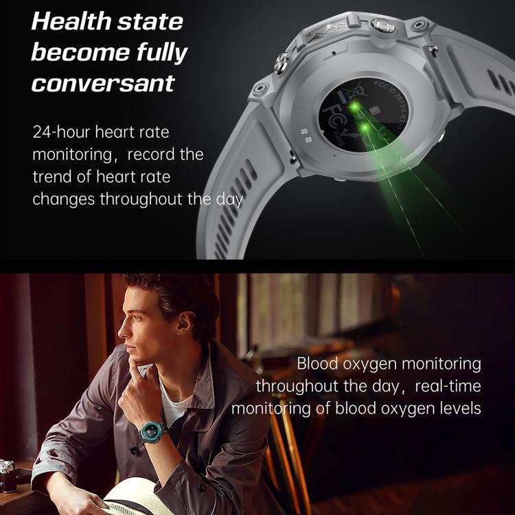 KT85 1.43 inch Screen 5ATM Outdoor Sports Smart Watch with Strong Flashlight(Black) - Smart Watches by buy2fix | Online Shopping UK | buy2fix