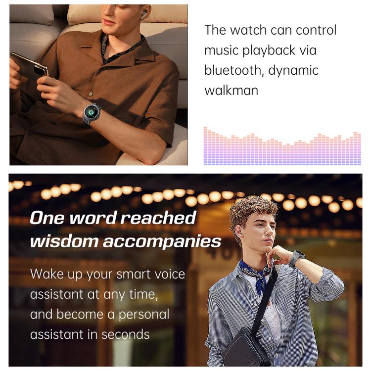 KT85 1.43 inch Screen 5ATM Outdoor Sports Smart Watch with Strong Flashlight(Black) - Smart Watches by buy2fix | Online Shopping UK | buy2fix