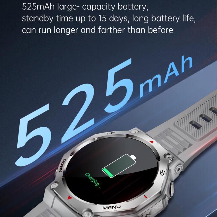KT85 1.43 inch Screen 5ATM Outdoor Sports Smart Watch with Strong Flashlight(Grey) - Smart Watches by buy2fix | Online Shopping UK | buy2fix