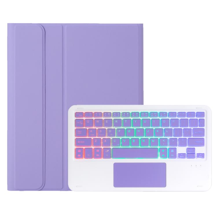 For iPad Pro 11 2024 A13B-AS Backlight Bluetooth Touch Keyboard Leather Tablet Case with Pen Slot(Purple) - For iPad Pro by buy2fix | Online Shopping UK | buy2fix