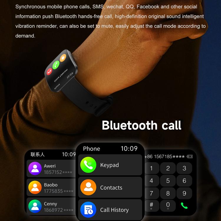 U17 1.85 inch Ultra-thin Curved Screen IP68 Sports Smart Watch(Black) - Smart Watches by buy2fix | Online Shopping UK | buy2fix