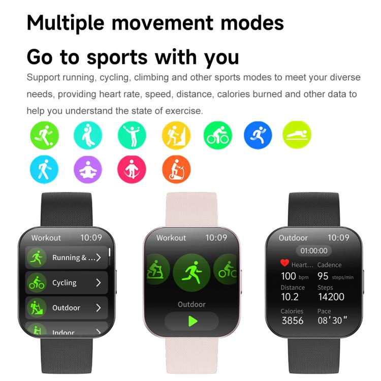 U17 1.85 inch Ultra-thin Curved Screen IP68 Sports Smart Watch(Black) - Smart Watches by buy2fix | Online Shopping UK | buy2fix