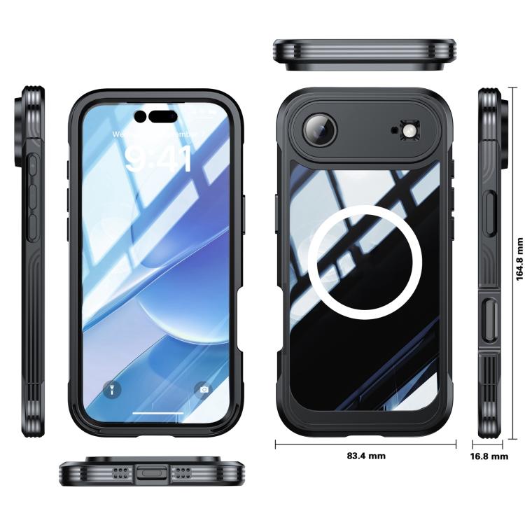 For iPhone Air Life Waterproof MagSafe Magnetic Rugged Phone Case(Black) - iPhone Air Cases by buy2fix | Online Shopping UK | buy2fix