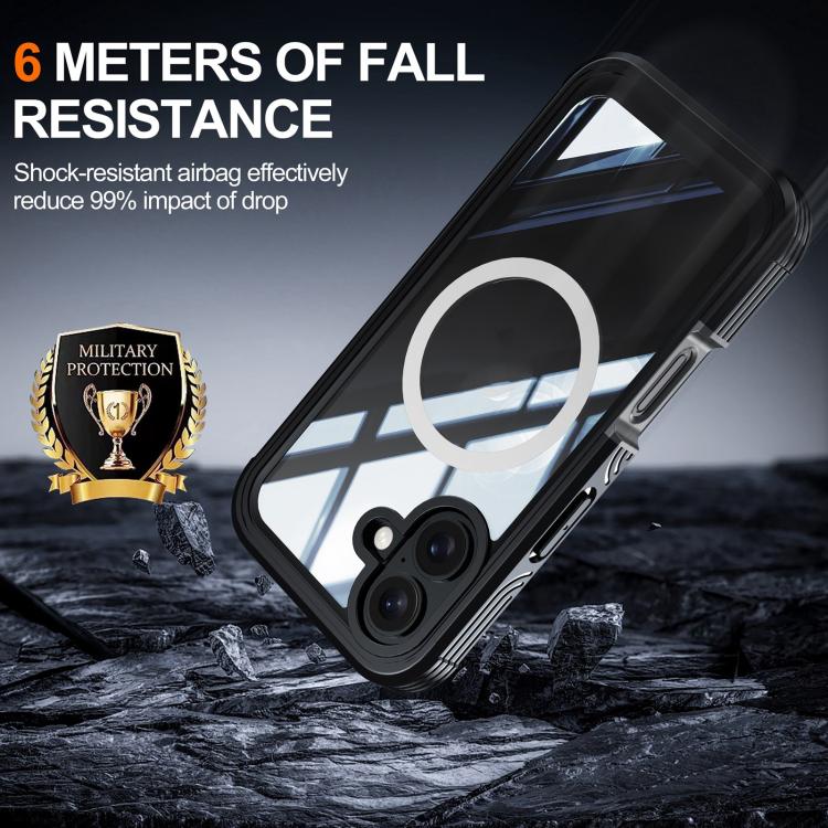 For iPhone 17 Life Waterproof MagSafe Magnetic Rugged Phone Case(Black) - iPhone 17 Cases by buy2fix | Online Shopping UK | buy2fix