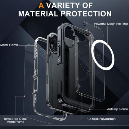 For iPhone 17 Life Waterproof MagSafe Magnetic Rugged Phone Case(Black) - iPhone 17 Cases by buy2fix | Online Shopping UK | buy2fix