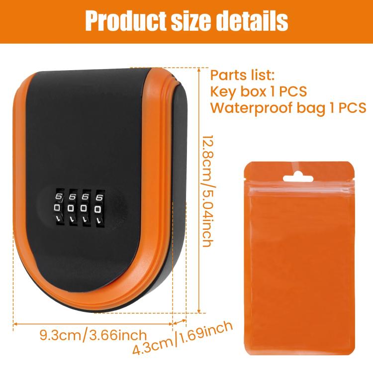 Car Magnetic Password Box Key Tool Storage Case(Orange) - Stowing Tidying by buy2fix | Online Shopping UK | buy2fix