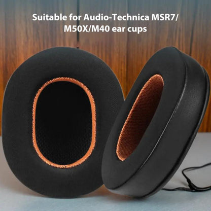 2pcs Ice Silk Cloth Replacement Earpads For Audio Technica ATH-MSR7 / M50X / M40(Black Purple) - Earmuff & Pad by buy2fix | Online Shopping UK | buy2fix