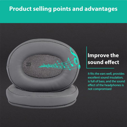 1 Pair Protein Leather Replacement Earpads For Audio Technica ATH-SR9 / DSR9BT / DSR7BT(Titanium Color) - Earmuff & Pad by buy2fix | Online Shopping UK | buy2fix