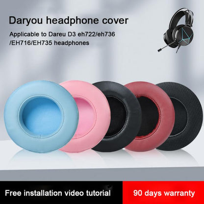 For Dareu EH722 2pcs Protein Leather Slip-on Type Earphone Covers(Dark red) - Earmuff & Pad by buy2fix | Online Shopping UK | buy2fix